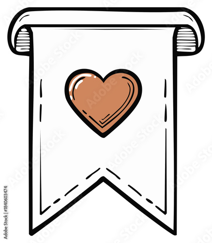 Hand-Drawn Banner with Heart Illustration