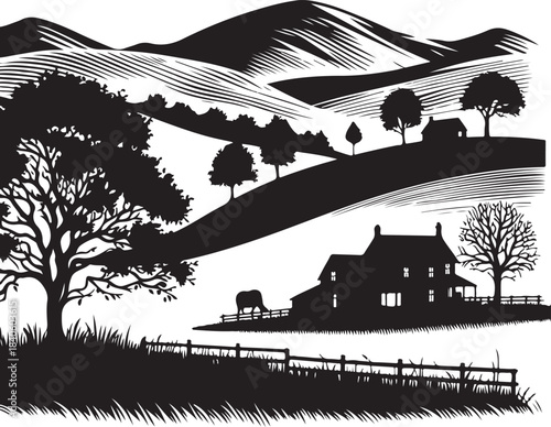 vector illustration of a farm