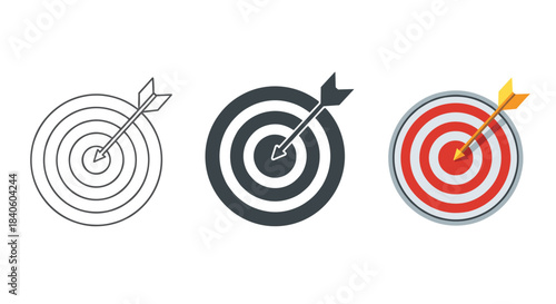 Target with arrow isolated on white background symbol of goal achievement, accuracy, and success business concept for marketing, strategy, and competition