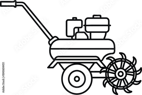 Cultivator Machine Agricultural Tilling Equipment Vector