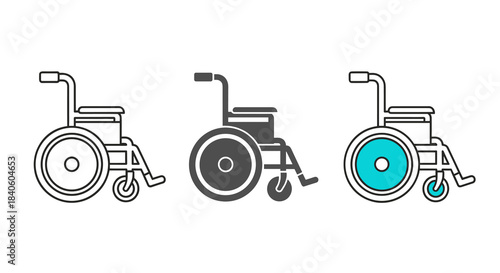 Wheelchair line and glyph color icon isolated on white background invalid carriage, invalid chair, transport for disabled people vector illustration