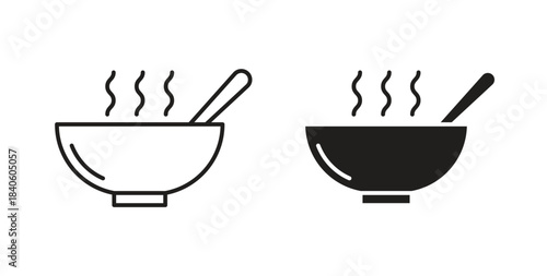 Soup bowl icon isolated vector Illustration. Vector pictogram for web and app