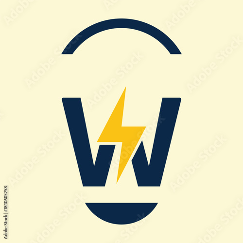 Modern Lightning W Letter Logo – Electric Power Bolt Symbol Vector Design