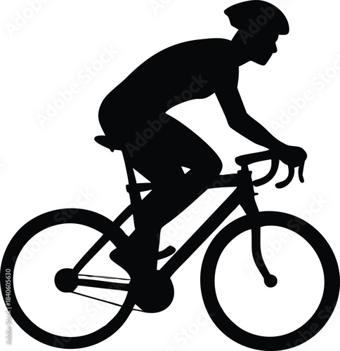 Cycling Silhouette Vector Illustration Transparent Background
