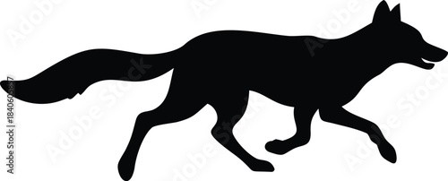 Fox Running Silhouette Vector Illustration Transparent Background