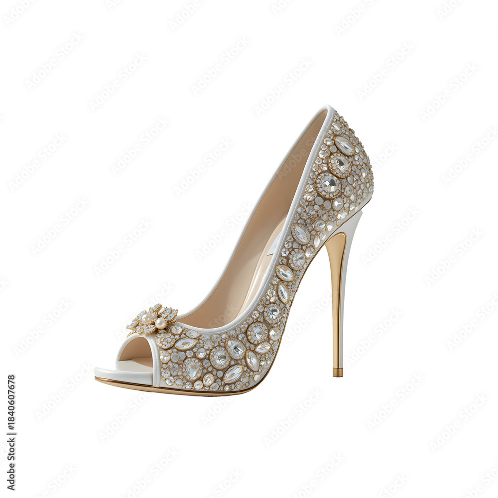 Obraz premium Fashionable women high heel shoes on isolated transparent background