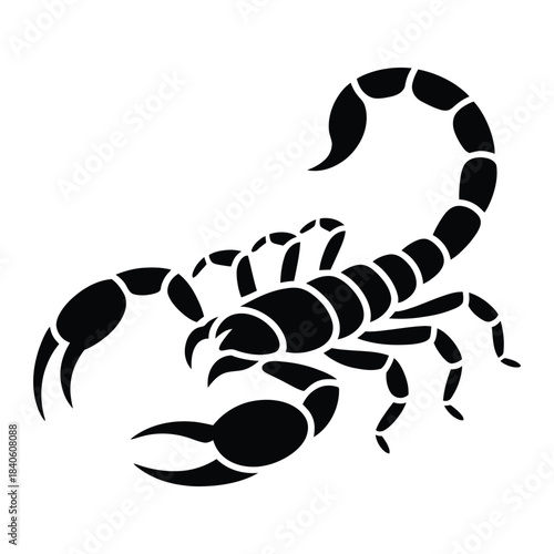 Black silhouette of a scorpion isolated on