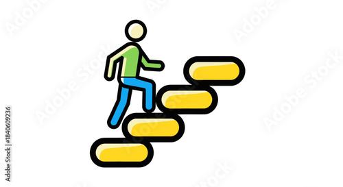 Iconic Representation Of Personal Growth, Progress, And Career Advancement Upward Ascending,