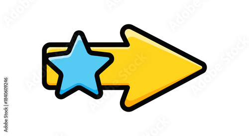 Iconic Star and Arrow Element Representing Progress, Direction, And Achievement