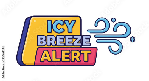 Icy Breeze Alert: Chilly Weather Graphic Depicting Cold Wind and Warnings