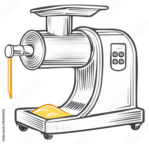 Vintage Style Food Processor Drawing  Illustration of a Kitchen Appliance