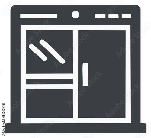 Stylized Icon of a Refrigerator with Two Doors
