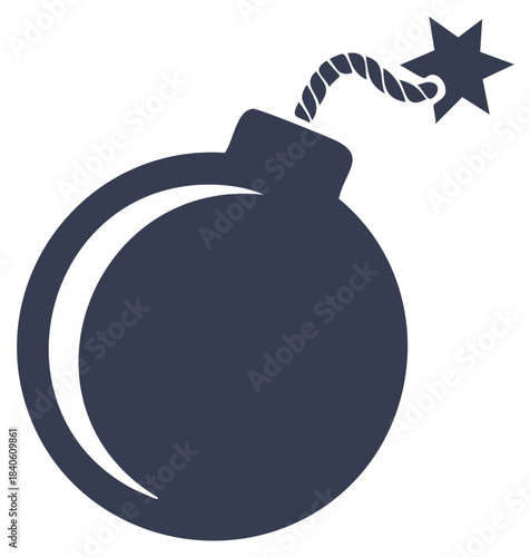 Cartoon Bomb with Lit Fuse Vector Illustration, Explosives Concept Icon, Hazard Warning Image