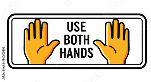 Illustration Advising The Utilization Of Both Hands For Optimum Performance and Control