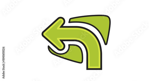 Free Download Green Curved Arrow, Directional Symbol Vector Illustration and Design Element - GFXLoad