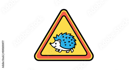 Hedgehog Alert Sign: A Playful Illustration of Road Safety and Nature