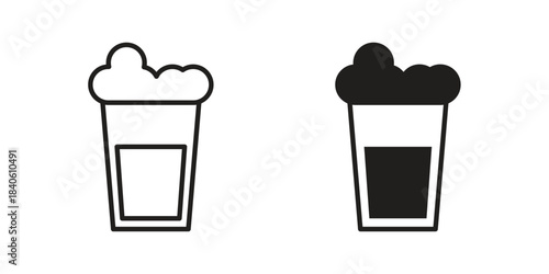 Pint of beer icon doodle set. editable outline stroke vector eps