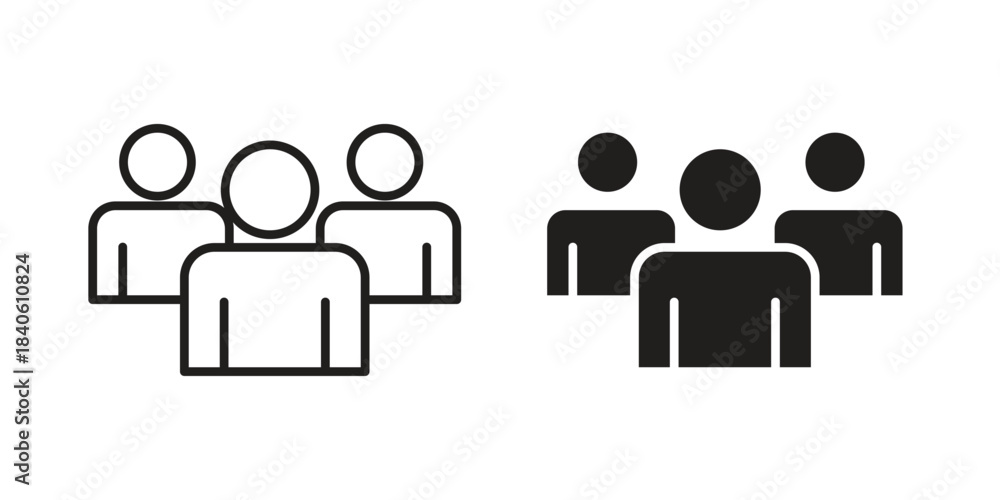 Fototapeta premium Population icon doodle set. editable outline stroke vector eps