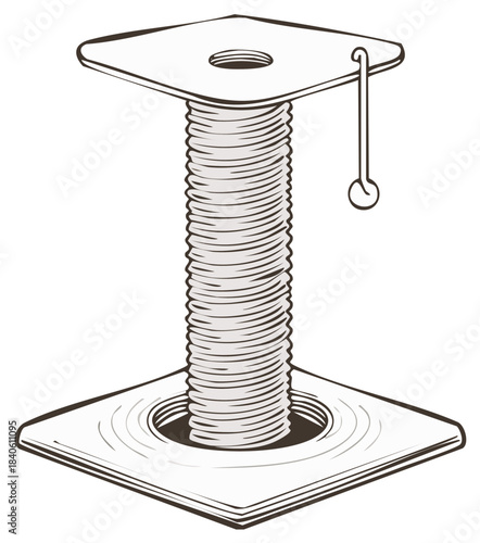 Scratching Post with Hanging Toy for Cats Climbing and Playing