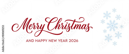 merry christmas and happy new year 2026 lettering.