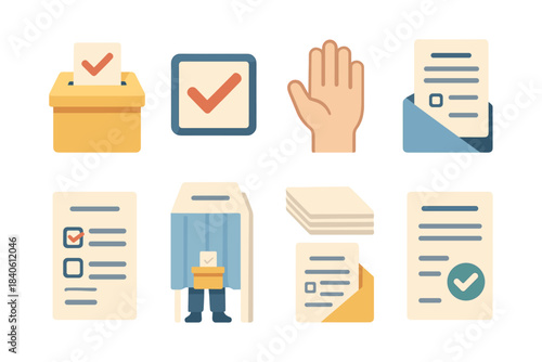 Voting, election, vote, ballot vector elements