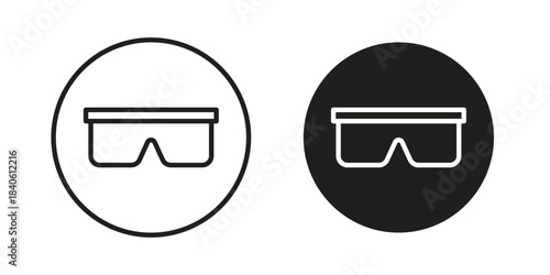 Safety glasses icon doodle set. editable outline stroke vector eps