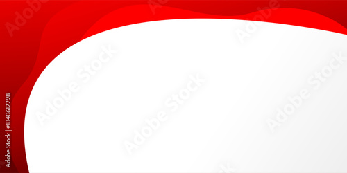 Red curve abstract background with white space for text and message. modern template design	
