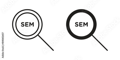 SEM icon doodle set. editable outline stroke vector eps
