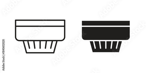 Smoke detector icon doodle set. editable outline stroke vector eps