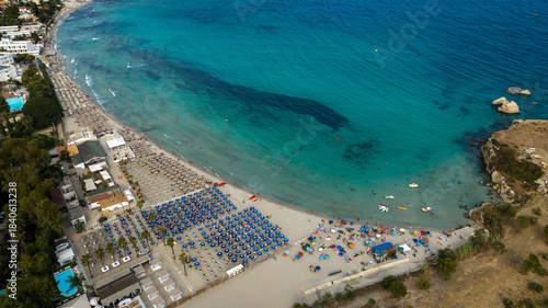 Fotografie Aerial view of Fontane Bianche beach, located in the province of Syracuse, Sicily, Italy