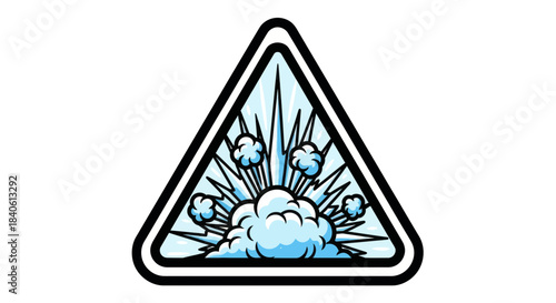 Explosion Hazard Symbol in Triangle: Graphic Depiction of Danger and Alert Warning