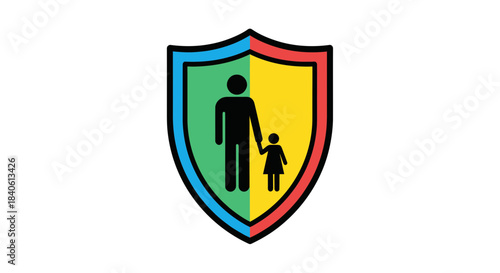 Family Shield Concept Depicting Protection, Security, and Parental Guidance Perfectly