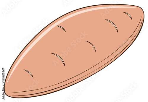 Simple Cartoon Loaf of Bread with Scored Top and Light Brown Crust
