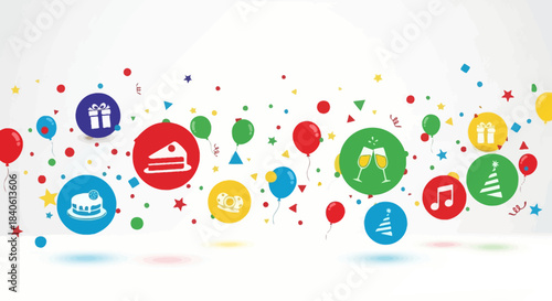 Celebration Elements: A vibrant collection of celebratory elements dances across the scene, exuding joy and festivity.