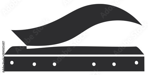 Harmonica musical instrument silhouette vector icon blues harp design element simple illustration