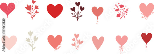 Romantic Floral Heart Vector Bundle for Valentine’s Day