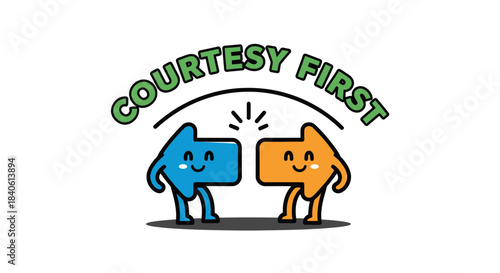 Friendly Directions Symbolizing Politeness and Courtesy, Communication and Relationship Building