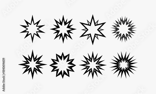 Wallpaper Mural Collection of Eight Starburst Graphic Elements. Torontodigital.ca