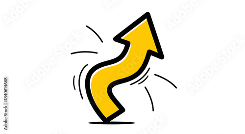 Dynamic Directional Arrow Illustration for Concepts, Growth, and Positive Progression