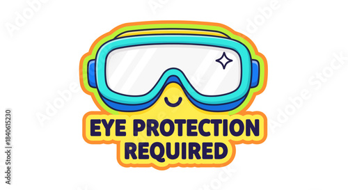 Essential Eye Protection Sign Depicting Safety for Workers and Preventing Injuries In Several Scenes