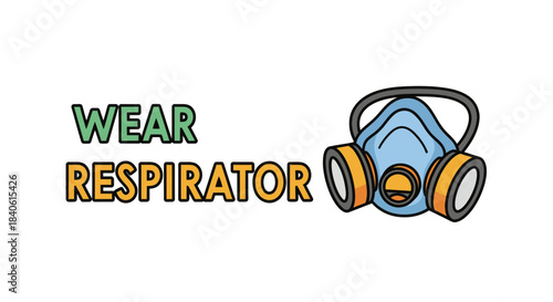 Essential Safety Equipment: Encouraging Protective Measures with Respiratory Protection Illustration