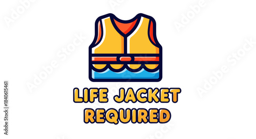 Essential Safety: Life Jacket Symbol Depicting Water Safety Requirement And Need