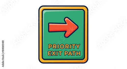Essential Safety Sign Indicating Priority Exit Path for Emergency Evacuation