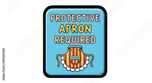 Essential Safety Sign Indicating Personal Protection Equipment Apron Is Mandatory For Employees
