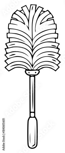 Duster Illustration, Feather Duster, House Cleaning Tool, Home Hygiene Item, Domestic Chores and Sanitation Equipment