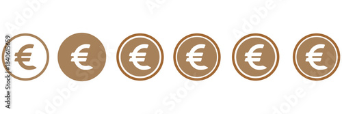 Dollar and Euro Currency Icon Set – Minimalist Financial Symbols, Money Graphics, Banking and Economic Vector Illustration, Currency Signs, Financial App Icons, Economic Infographics, Clean Vector Des