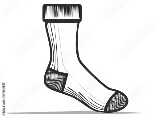 Single sock with ribbed texture and reinforced heel and toe design