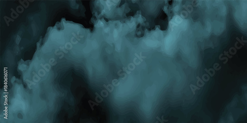 Dark storm clouds and white misty water flowing over black rocks in nature