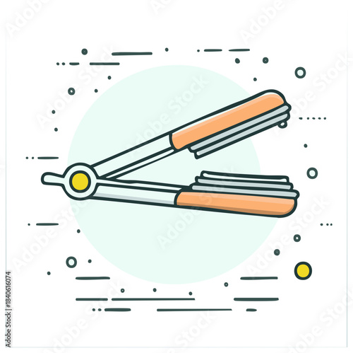 Vector icon of a hair straightener flat iron for beauty salon and personal care