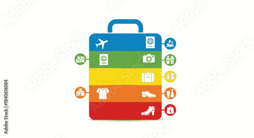 Travel Essentials: A vibrant visual guide presents an organized assortment of travel essentials, encompassing all the necessary items for a smooth and memorable journey.